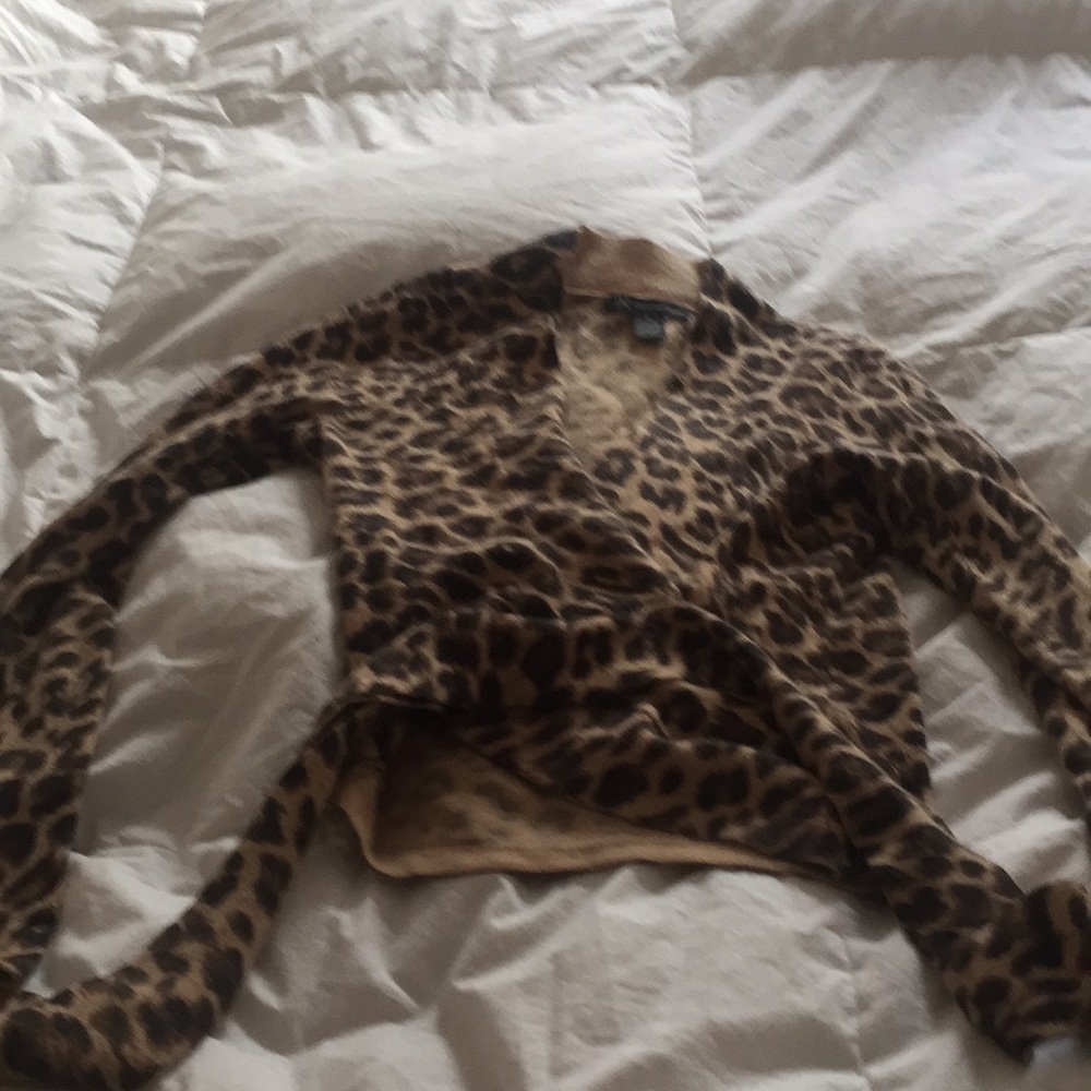 Leopard wrap sweater